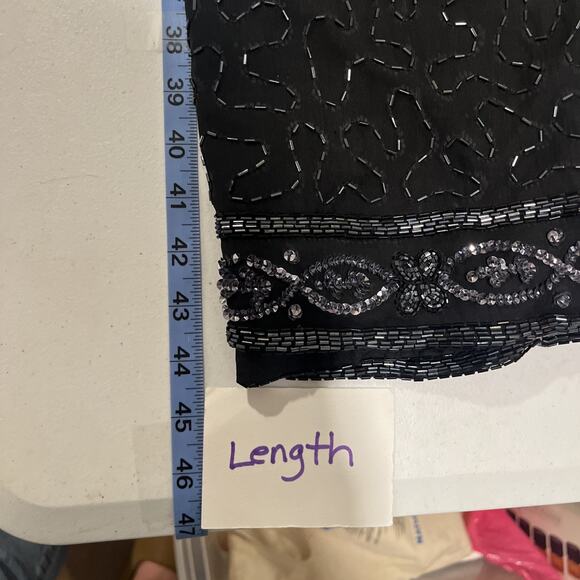 Stenay Plus Women's Black Silk Beaded Evening Dress Sz 20 90s Vintage Elegant - Picture 16 of 16